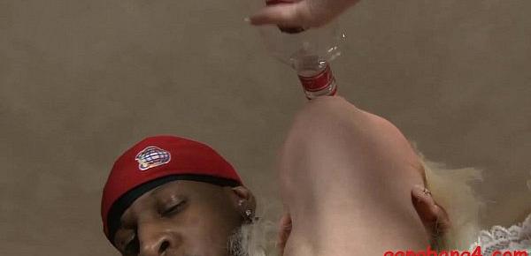  Blonde whore enjoyed nasty black dudes fucking her good